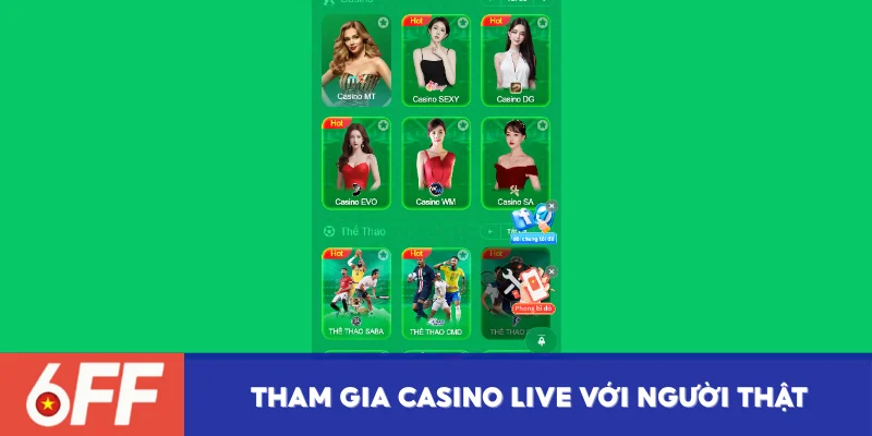 Live casino với dealer thật